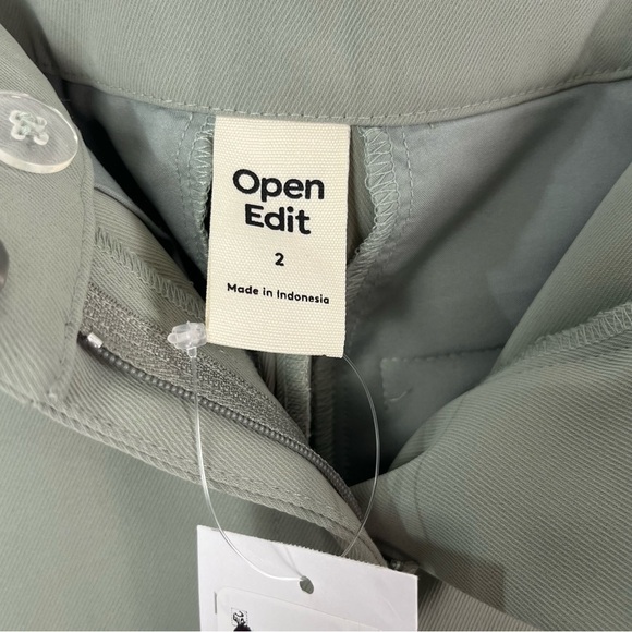Nordstrom Open Edit Mint Green Wide Leg Trouser Pants sz 2 NWT - Picture 3 of 7